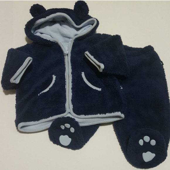 GAP Navy Blue Fleece Baby 2 Piece Winter Set 0-3M - Picture 7 of 8
